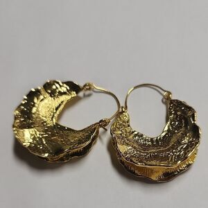 Gold Tone African Fulani Earrings,Chunky Hoop Earrings, African Earrings